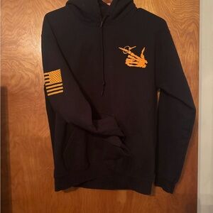Black and Orange Graphic Hoodie